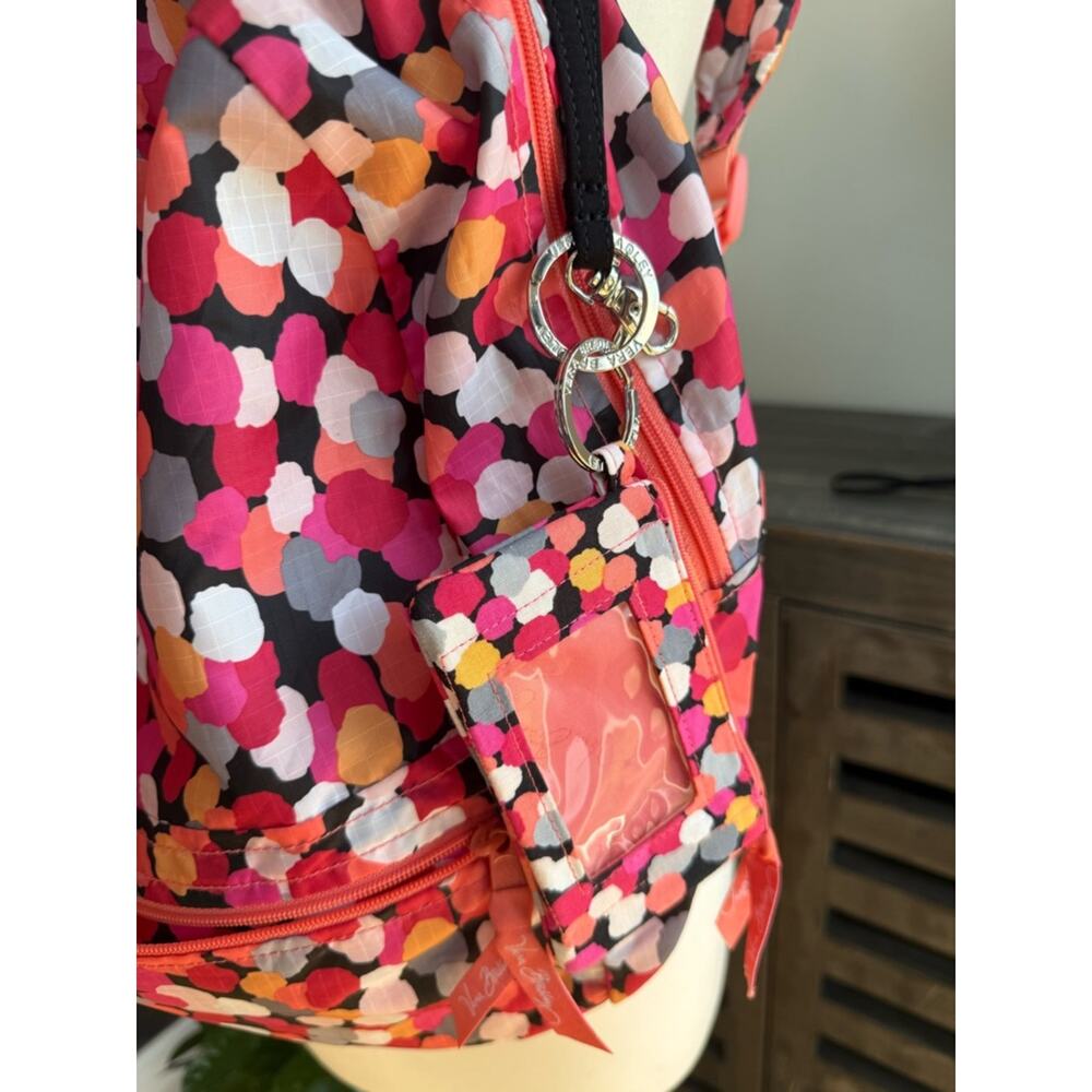 Vera Bradley Lighten Up Just Right Backpack Pixie Confetti Pink + Lanyard ID - Picture 9 of 16
